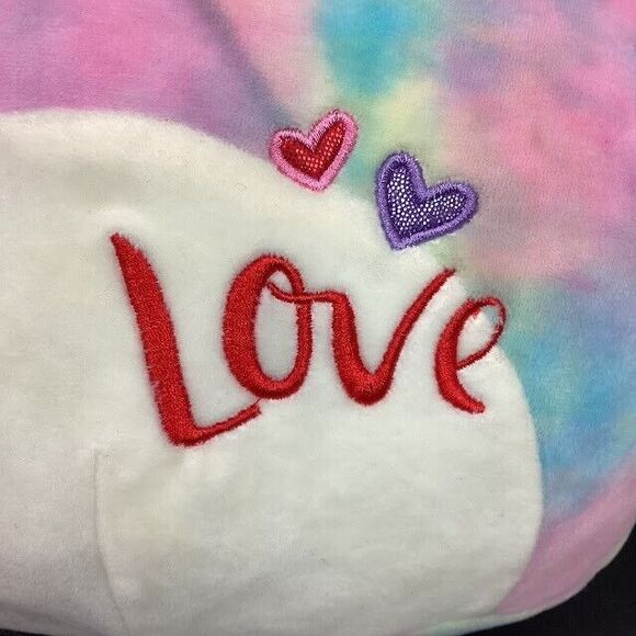 Kellytoy-Squishmallow-Esmeralda- Tie-Dye Valentine's Day Love Unicorn- 14" Plush - Picture 5 of 10